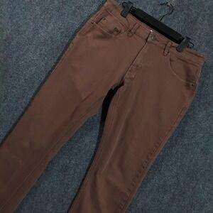 Bulletprufe Pants Mens FIts 32x29 Brown Slim Straight Denim 5 Pocket Khaki
